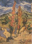 Vincent Van Gogh Two Poplars on a Road through the Hills (nn04) oil painting